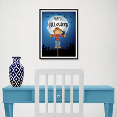 Ezposterprints - Scarecrow at Night Halloween Poster - 12x16 ambiance display photo sample
