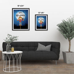 Ezposterprints - Scarecrow at Night Halloween Poster ambiance display photo sample