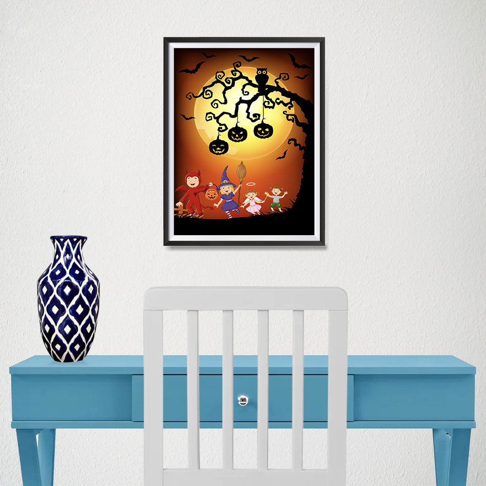 Ezposterprints - Kids with Costumes 2 Halloween Poster - 12x16 ambiance display photo sample