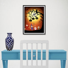 Ezposterprints - Kids with Costumes 2 Halloween Poster - 12x16 ambiance display photo sample