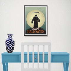 Ezposterprints - The Grunge Gothic Reaper Halloween Poster - 12x16 ambiance display photo sample