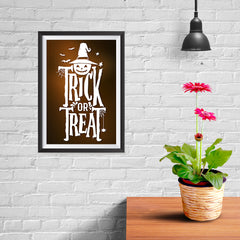 Ezposterprints - Trick Or Treat - Brown Halloween Poster - 08x12 ambiance display photo sample