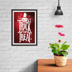 Ezposterprints - Trick Or Treat - Red Halloween Poster - 08x12 ambiance display photo sample