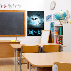 Ezposterprints - Moonligth - Blue Halloween Poster - 24x36 ambiance display photo sample