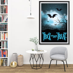 Ezposterprints - Moonligth - Blue Halloween Poster - 32x48 ambiance display photo sample