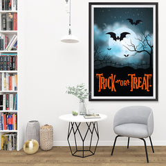 Ezposterprints - Moonligth - Orange Halloween Poster - 32x48 ambiance display photo sample