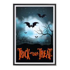 Ezposterprints - Moonligth - Orange Halloween Poster ambiance display photo sample