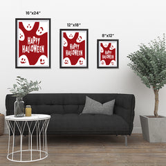 Ezposterprints - Ghosts - Red Halloween Poster