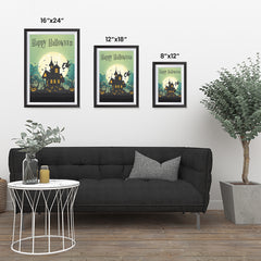 Ezposterprints - Green Moon Halloween Poster
