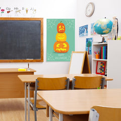 Ezposterprints - Pumpkins On Green Halloween Poster - 24x36 ambiance display photo sample