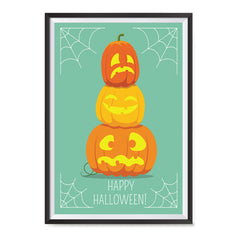 Ezposterprints - Pumpkins On Green Halloween Poster ambiance display photo sample
