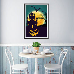 Ezposterprints - Smiling Pumpkin Halloween Poster - 12x18 ambiance display photo sample