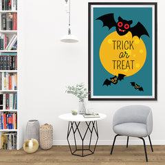 Ezposterprints - Trick Or Treat - Bats Halloween Poster - 32x48 ambiance display photo sample
