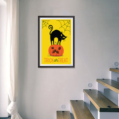 Ezposterprints - Trick Or Treat - Cat Halloween Poster - 16x24 ambiance display photo sample