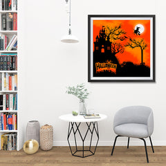 Ezposterprints - Flying Witch Halloween Poster - 32x32 ambiance display photo sample