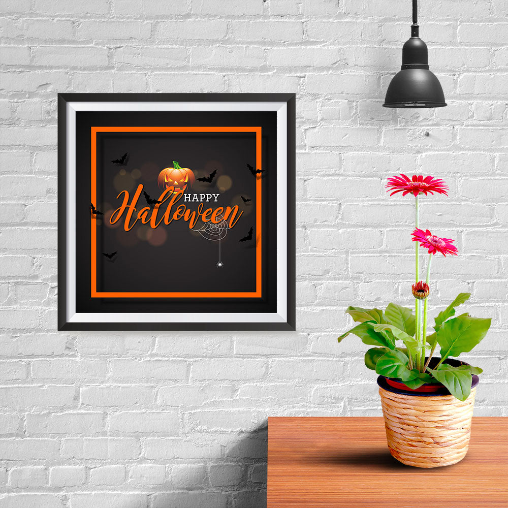 Ezposterprints - Framed Pumpkin Halloween Poster - 10x10 ambiance display photo sample