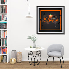 Ezposterprints - Framed Pumpkin Halloween Poster - 32x32 ambiance display photo sample