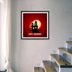 Ezposterprints - House and Moon Halloween Poster - 16x16 ambiance display photo sample