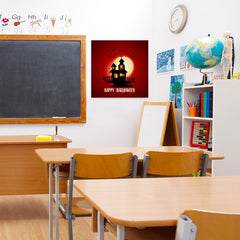 Ezposterprints - House and Moon Halloween Poster - 24x24 ambiance display photo sample