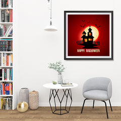 Ezposterprints - House and Moon Halloween Poster - 32x32 ambiance display photo sample