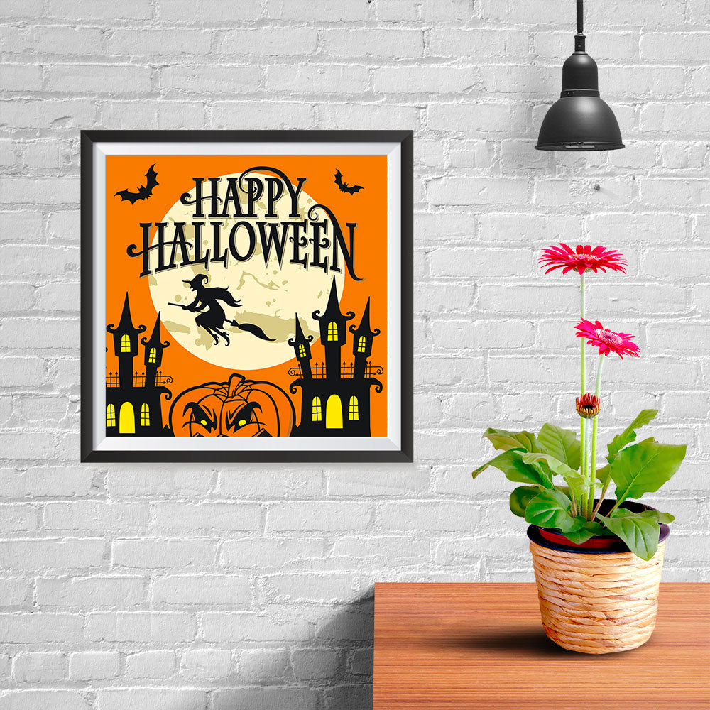 Ezposterprints - Moon and Witch Halloween Poster - 10x10 ambiance display photo sample