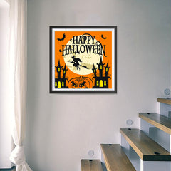 Ezposterprints - Moon and Witch Halloween Poster - 16x16 ambiance display photo sample