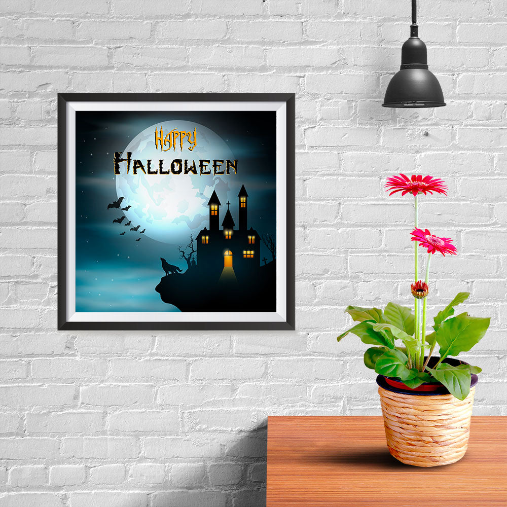 Ezposterprints - Wolf and Bats Halloween Poster - 10x10 ambiance display photo sample