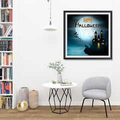 Ezposterprints - Wolf and Bats Halloween Poster - 32x32 ambiance display photo sample