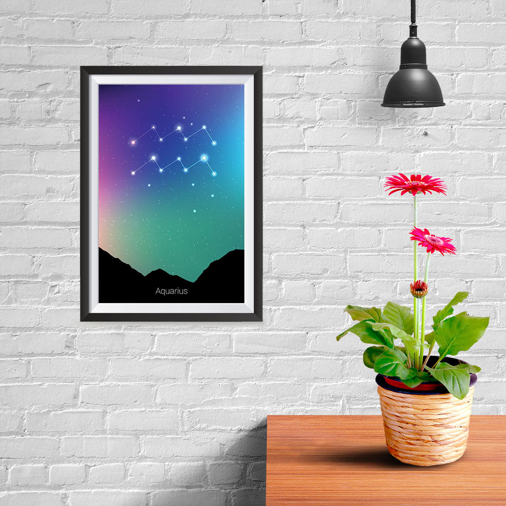 Ezposterprints - Horoscope Posters: Aquarius - 08x12 ambiance display photo sample