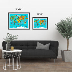 Ezposterprints - Kids' Animals World World Map ambiance display photo sample
