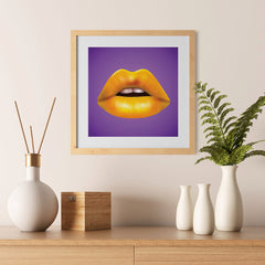 Ezposterprints - The Yellow - Pop Art Lip - 12x12 ambiance display photo sample