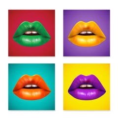 Ezposterprints - Pop Art Lips - Set of 4
