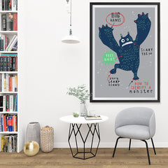 Ezposterprints - How To Identify A Monster? | The Cute Little Monsters Posters - 32x48 ambiance display photo sample