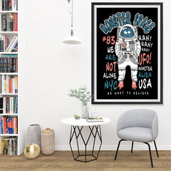 Ezposterprints - The Monster in Space, We Want To Believe | The Cute Little Monsters Posters - 32x48 ambiance display photo sample