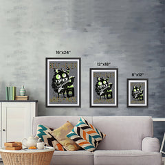 Ezposterprints - Best Time Ever, Rock, Waves and Music | The Cute Little Monsters Posters ambiance display photo sample