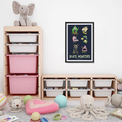 Ezposterprints - Skate Monsters, Brooklyn | The Cute Little Monsters Posters - 16x24 ambiance display photo sample