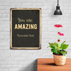Ezposterprints - Amazing Black | Retro Metal Design Signs Posters - 12x16 ambiance display photo sample