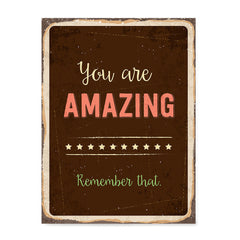 Ezposterprints - Amazing Brown | Retro Metal Design Signs Posters