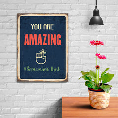 Ezposterprints - Amazing Navy | Retro Metal Design Signs Posters - 12x16 ambiance display photo sample