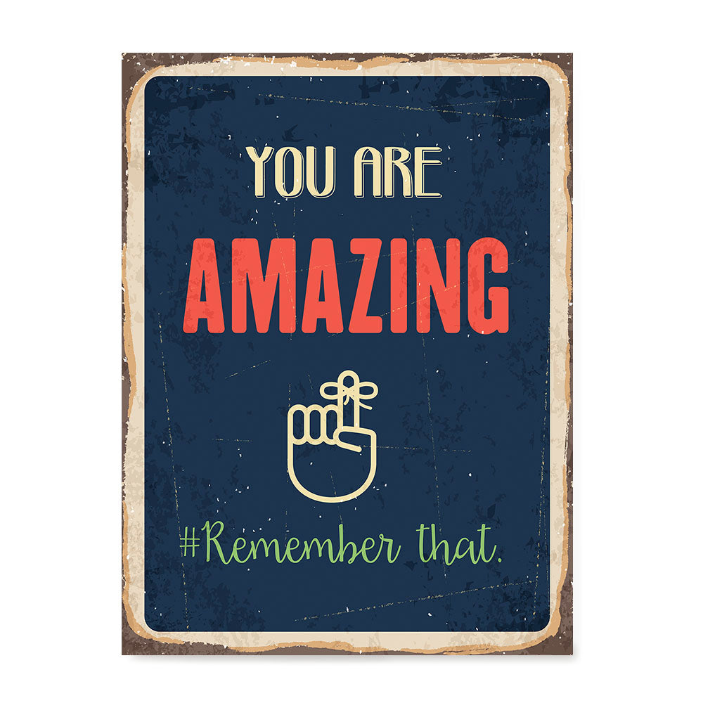 Ezposterprints - Amazing Navy | Retro Metal Design Signs Posters