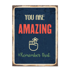 Ezposterprints - Amazing Navy | Retro Metal Design Signs Posters