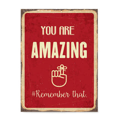Ezposterprints - Amazing Red | Retro Metal Design Signs Posters