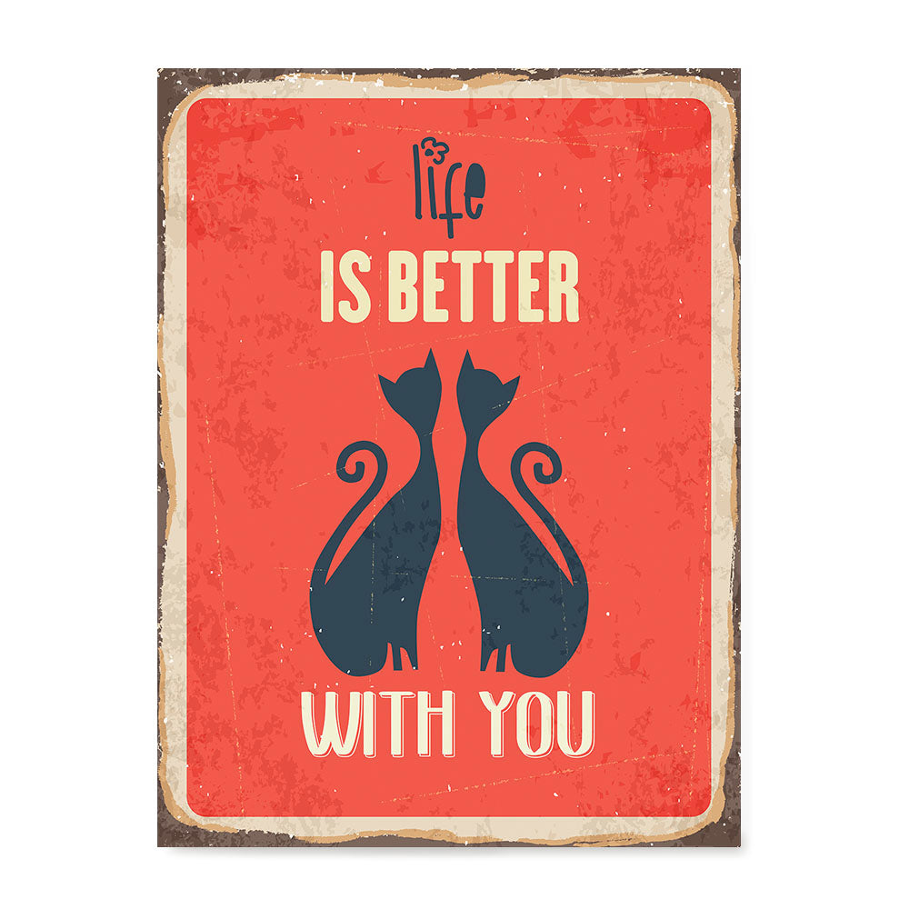 Ezposterprints - Better Life Red | Retro Metal Design Signs Posters