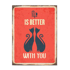 Ezposterprints - Better Life Red | Retro Metal Design Signs Posters