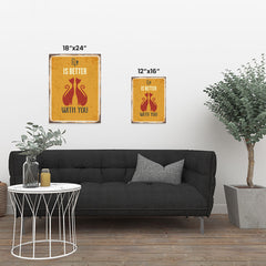 Ezposterprints - Better Life Yellow | Retro Metal Design Signs Posters ambiance display photo sample