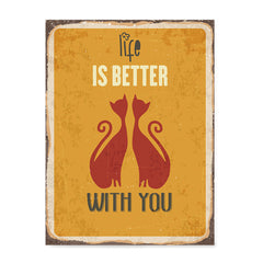 Ezposterprints - Better Life Yellow | Retro Metal Design Signs Posters