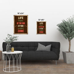 Ezposterprints - Comfort Zone Brown | Retro Metal Design Signs Posters ambiance display photo sample