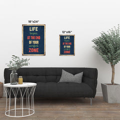 Ezposterprints - Comfort Zone Navy | Retro Metal Design Signs Posters ambiance display photo sample