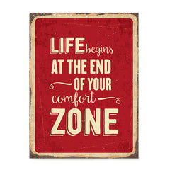 Ezposterprints - Comfort Zone Red | Retro Metal Design Signs Posters