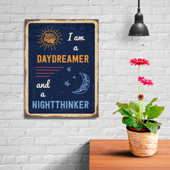 Ezposterprints - Daydreamer Navy | Retro Metal Design Signs Posters - 12x16 ambiance display photo sample